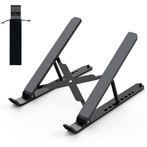 Tonmom Laptop Stand for Desk, Adjustable Riser ABS+Silicone Foldable