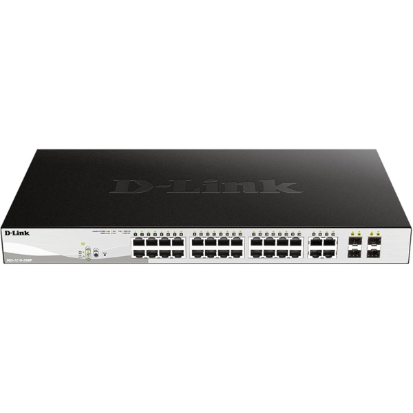 D-Link 28-Port Gigabit Smart Managed PoE+ Switch, 24 PoE+ Ports (370W) + 4 SFP